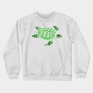 jade mexican caribbean carey turtle tortoise in ecopop floral wallpaper Crewneck Sweatshirt